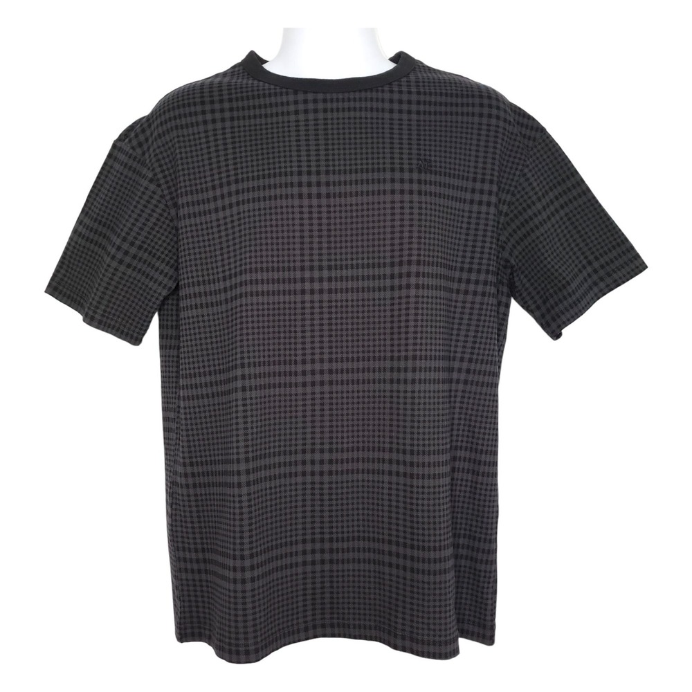 American Eagle Mens Plaid Drop Shoulder Short Sleeve Shirt Gray Black Size Small